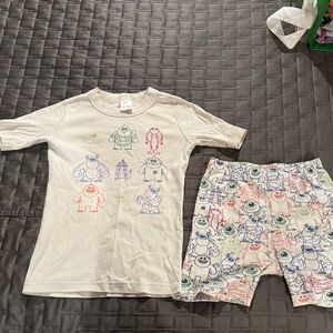 Hanna Andersson cream Pajama Set with Playful Monster Print